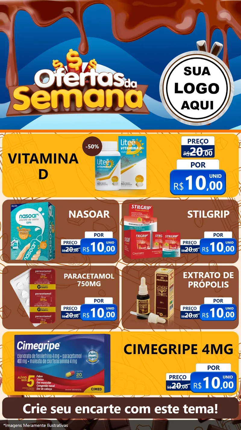 Modelo de TV para TV Vertical com o tema Ofertas da Semana - Páscoa para Farmácia
