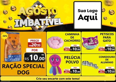 Modelo de Encarte para Encarte A4 Horizontal com o tema Agosto Imbatível para Pet Shop