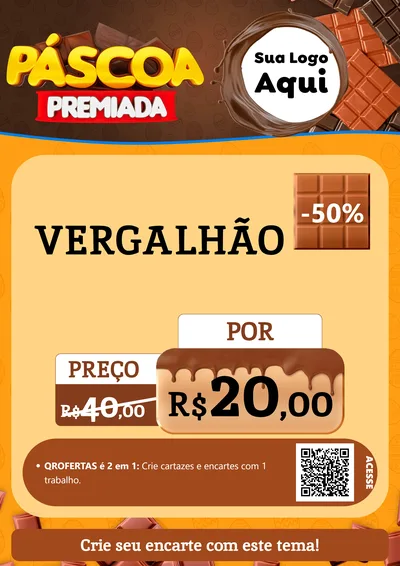 Modelo de Cartaz para Cartaz A4 Vertical com o tema Páscoa Premiada para Ferragens