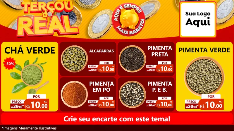 Modelo de TV para TV Horizontal com o tema Terçou do Real para Produtos Naturais
