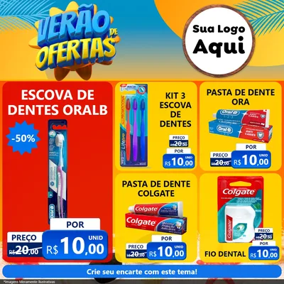 Modelo de Rede Social para Feed Facebook com o tema Verão de Ofertas para Higiene Pessoal