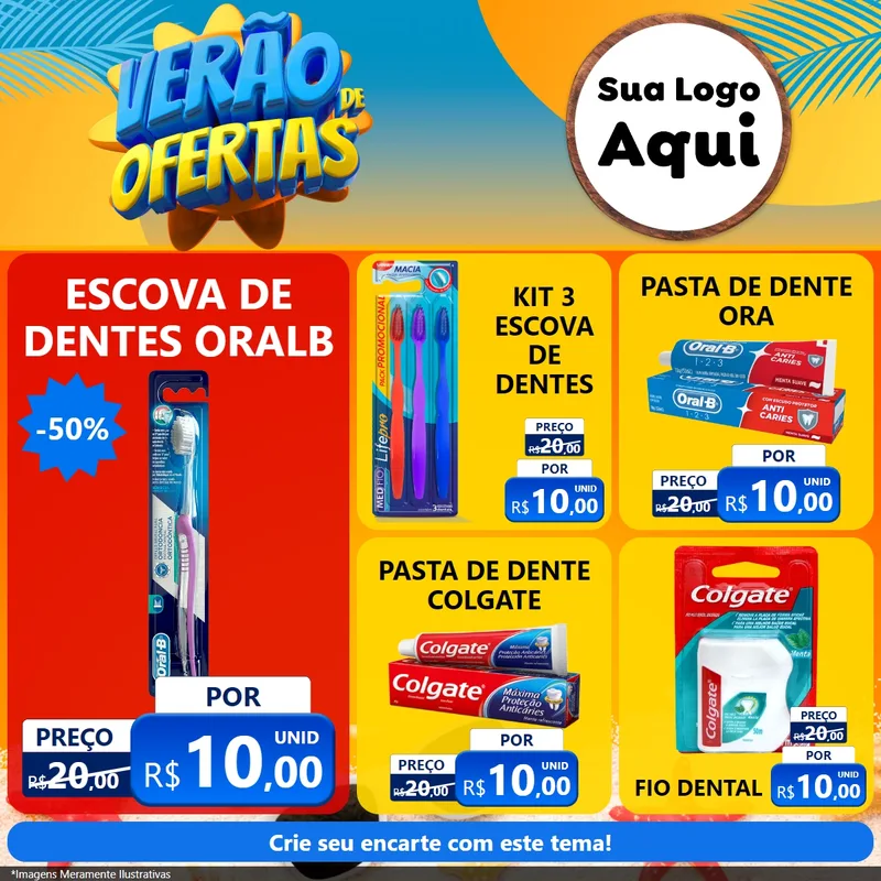 Modelo de Rede Social para Feed Facebook com o tema Verão de Ofertas para Higiene Pessoal