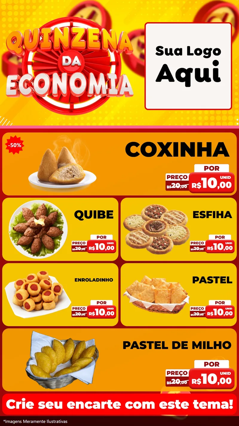 Modelo de TV para TV Vertical com o tema Quinzena Da Economia para Salgadaria