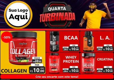 Modelo de Encarte para Encarte A4 Horizontal com o tema Quarta Turbinada para Suplementos alimentares