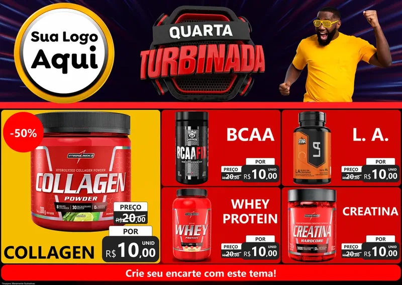 Modelo de Encarte para Encarte A4 Horizontal com o tema Quarta Turbinada para Suplementos alimentares