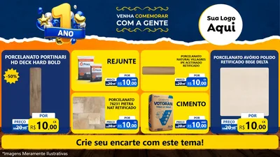 Modelo de TV para TV Horizontal com o tema Um Ano de Aniversário para Pisos e revestimentos
