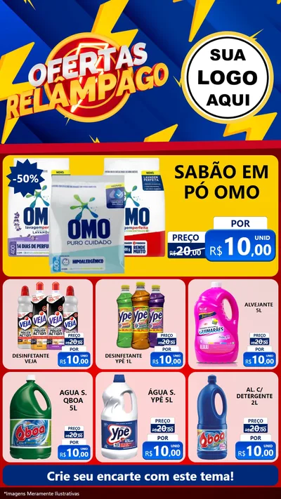 Modelo de Rede Social para Stories com o tema Ofertas Relâmpago para Produtos de Limpeza