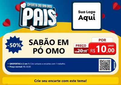 Modelo de Cartaz para Cartaz A4 Horizontal com o tema Oferta Do Dia Dos Pais para Produtos de Limpeza