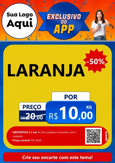 Modelo de Cartaz para Cartaz A4 Vertical com o tema Exclusivo do Aplicativo para Hortifrúti