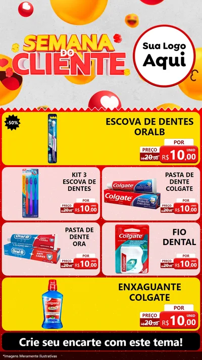 Modelo de TV para TV Vertical com o tema Semana do Cliente para Higiene Pessoal