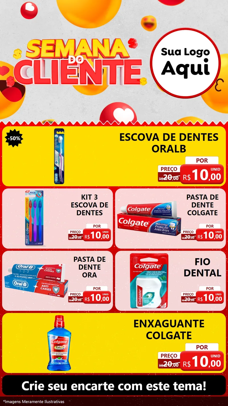 Modelo de TV para TV Vertical com o tema Semana do Cliente para Higiene Pessoal