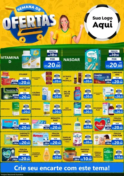 Modelo de Encarte para Encarte A4 Vertical com o tema Semana de Ofertas - Copa para Farmácia