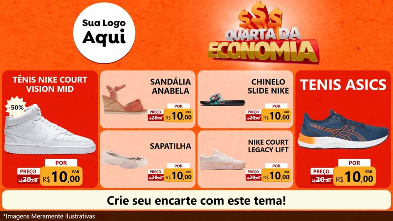 Modelo de TV para TV Horizontal com o tema Quarta da Economia para Calçados
