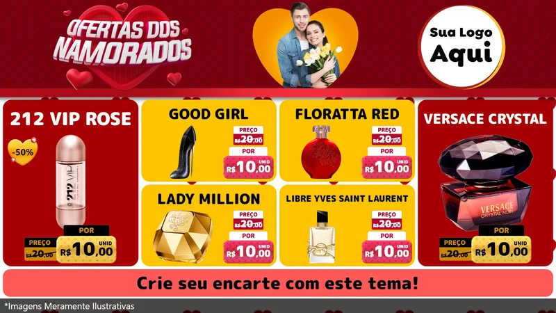 Modelo de TV para TV Horizontal com o tema Ofertas Dos Namorados para Perfumes