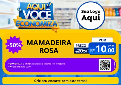 Modelo de Cartaz para Cartaz A4 Horizontal com o tema Aqui Você Economiza para Bebês