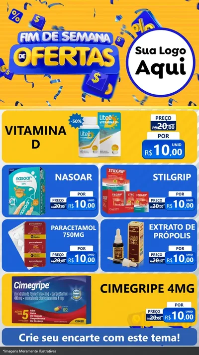 Modelo de TV para TV Vertical com o tema Fim de Semana de Ofertas para Farmácia