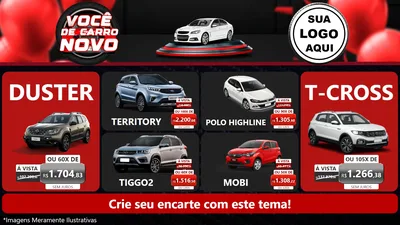 Modelo de TV para TV Horizontal com o tema Você de Carro Novo para Concessionaria de Carros