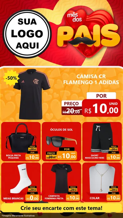 Modelo de Rede Social para Stories com o tema Mês Dos Pais para Roupas e acessórios