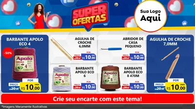 Modelo de TV para TV Horizontal com o tema Super Ofertas para Armarinho e Aviamentos