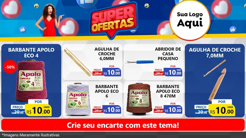 Modelo de TV para TV Horizontal com o tema Super Ofertas para Armarinho e Aviamentos