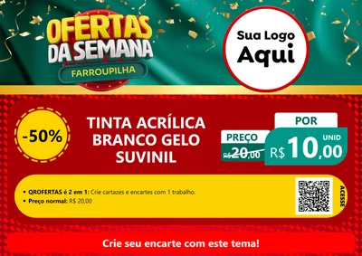 Modelo de Cartaz para Cartaz A4 Horizontal com o tema Ofertas da Semana Farroupilha para Tintas e Ferramentas