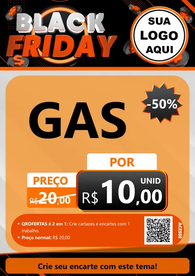 Modelo de Cartaz para Cartaz A4 Vertical com o tema Black Friday para Água e gás