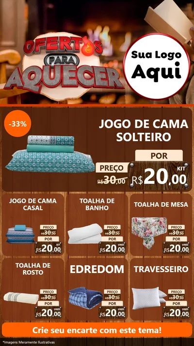 Modelo de Rede Social para Stories com o tema Ofertas Para Aquecer para Cama, Mesa e Banho