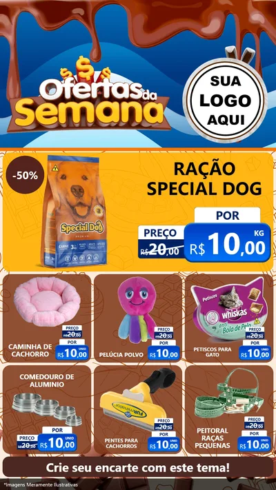 Modelo de Rede Social para Stories com o tema Ofertas da Semana - Páscoa para Pet Shop