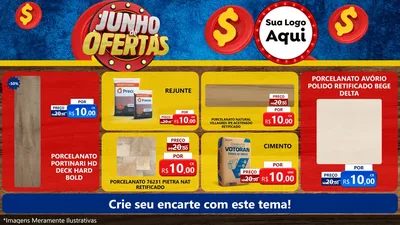 Modelo de TV para TV Horizontal com o tema Junho de Ofertas para Pisos e revestimentos