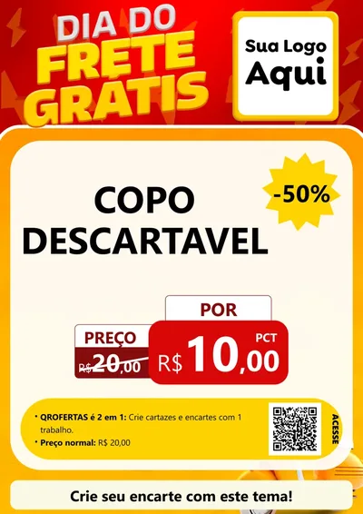 Modelo de Cartaz para Cartaz A4 Vertical com o tema Dia do Frete Grátis para Embalagens