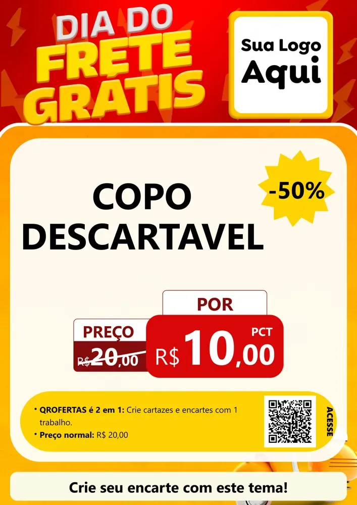 Modelo de Cartaz para Cartaz A4 Vertical com o tema Dia do Frete Grátis para Embalagens