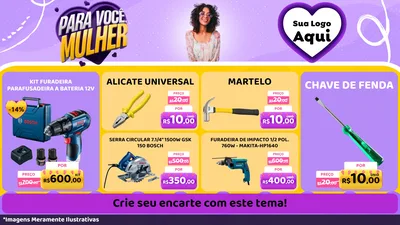 Modelo de TV para TV Horizontal com o tema Para Você, Mulher para Maquinas e Ferramentas