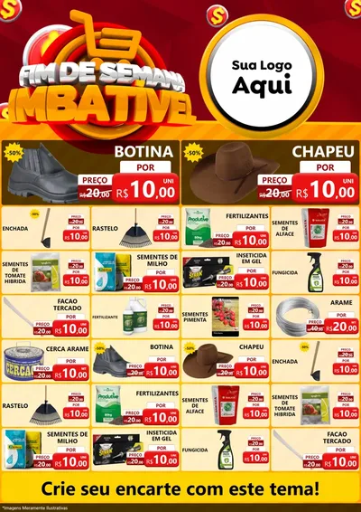 Modelo de Encarte para Encarte A4 Vertical com o tema Fim de Semana Imbatível para Agropecuária