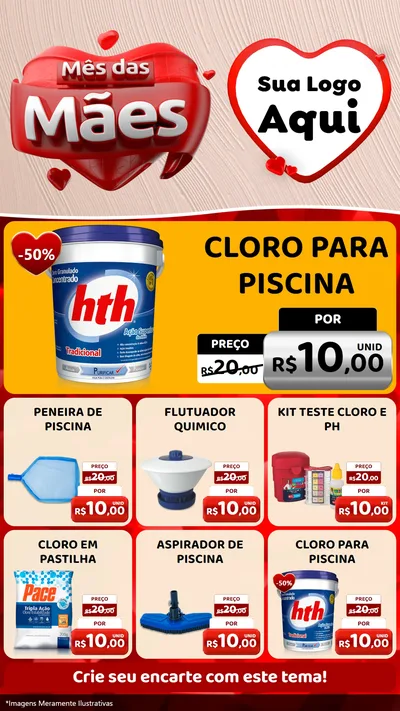 Modelo de Rede Social para Stories com o tema Mês das Mães para Produtos para Piscina