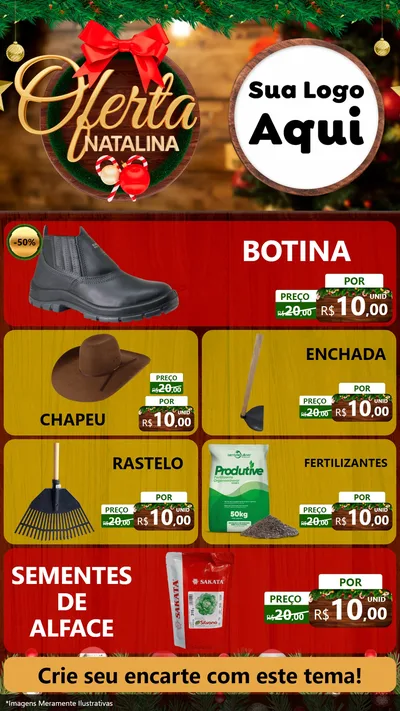 Modelo de TV para TV Vertical com o tema Ofertas Natalina para Agropecuária