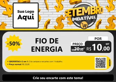 Modelo de Cartaz para Cartaz A4 Horizontal com o tema Setembro Imbatível para Materiais Elétricos