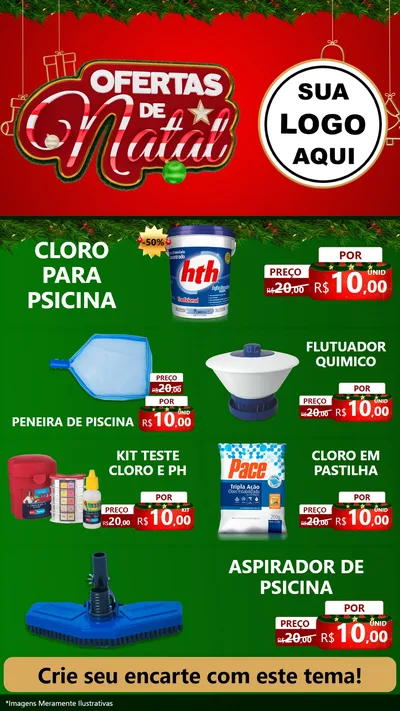 Modelo de TV para TV Vertical com o tema Ofertas de Natal para Produtos para Piscina