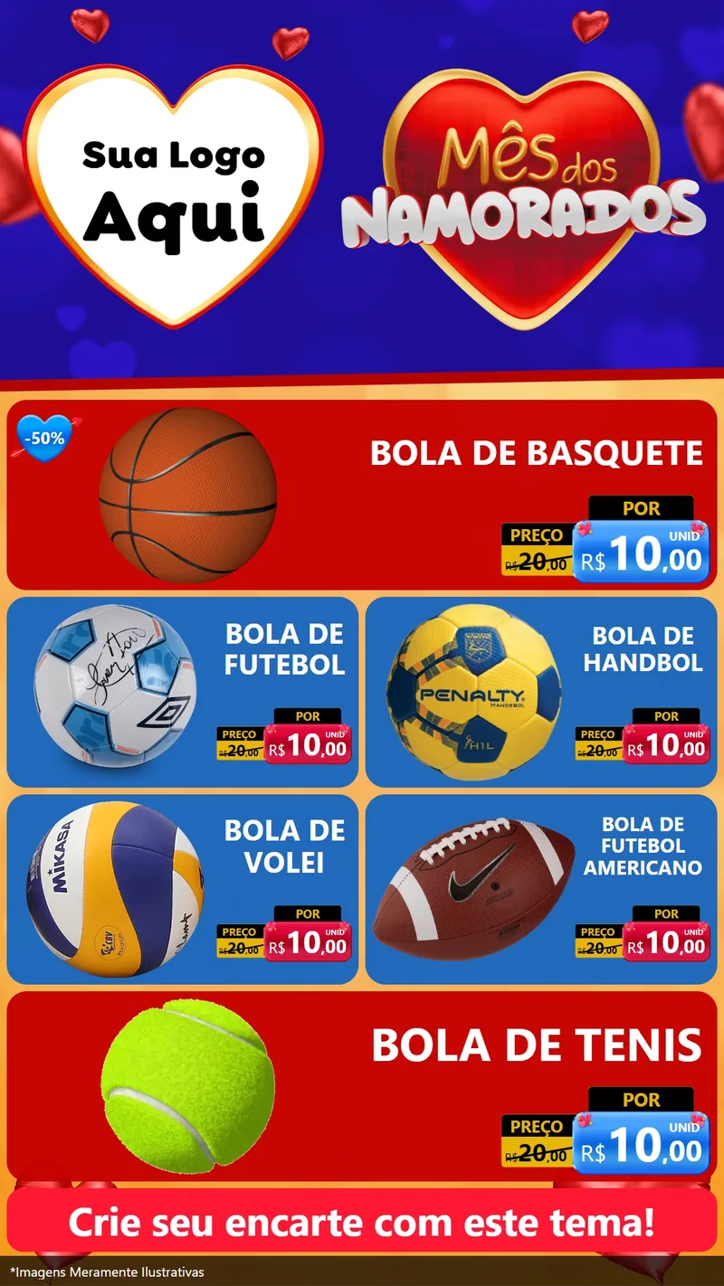 Modelo de TV para TV Vertical com o tema Mês dos Namorados para Artigos Esportivos