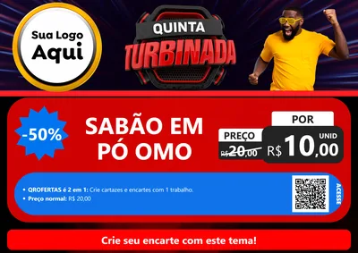 Modelo de Cartaz para Cartaz A4 Horizontal com o tema Quinta Turbinada para Produtos de Limpeza