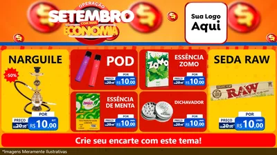 Modelo de TV para TV Horizontal com o tema Operação Setembro Com Muita Economia para Tabacaria