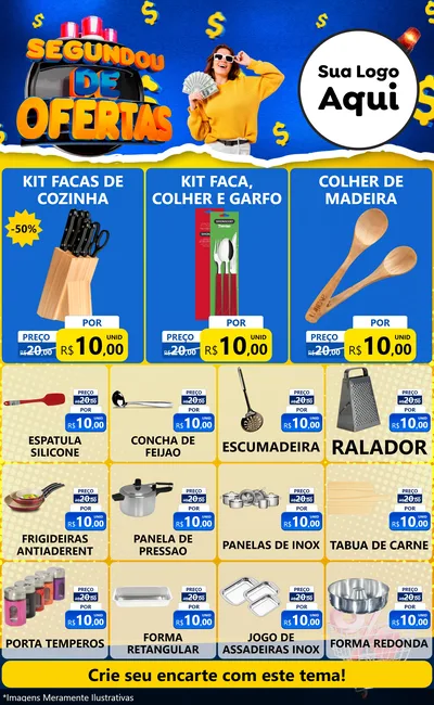 Modelo de Encarte para Encarte Grande com o tema Segundou de Ofertas para Utilidades Domésticas