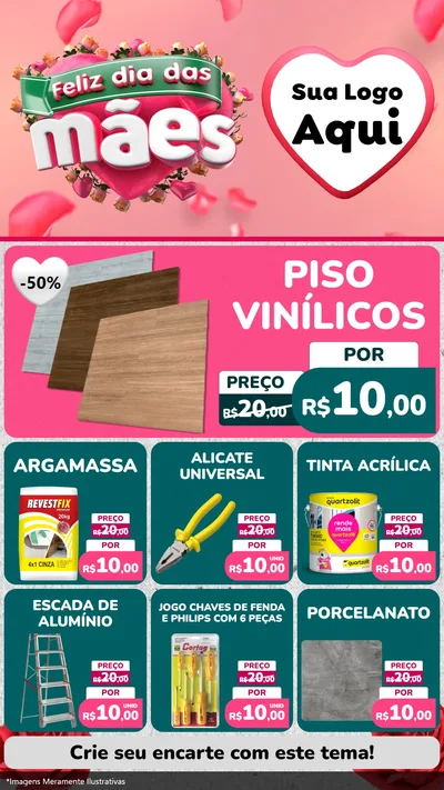 Modelo de Rede Social para Stories com o tema Feliz Dia das Mães para Material para Construção
