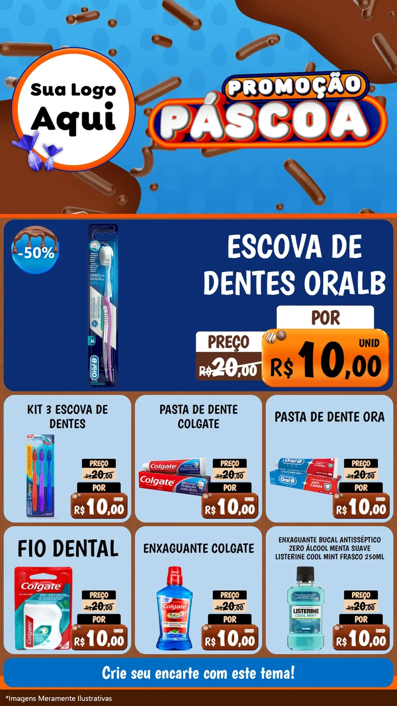 Modelo de Rede Social para Stories com o tema Promoção Páscoa para Higiene Pessoal