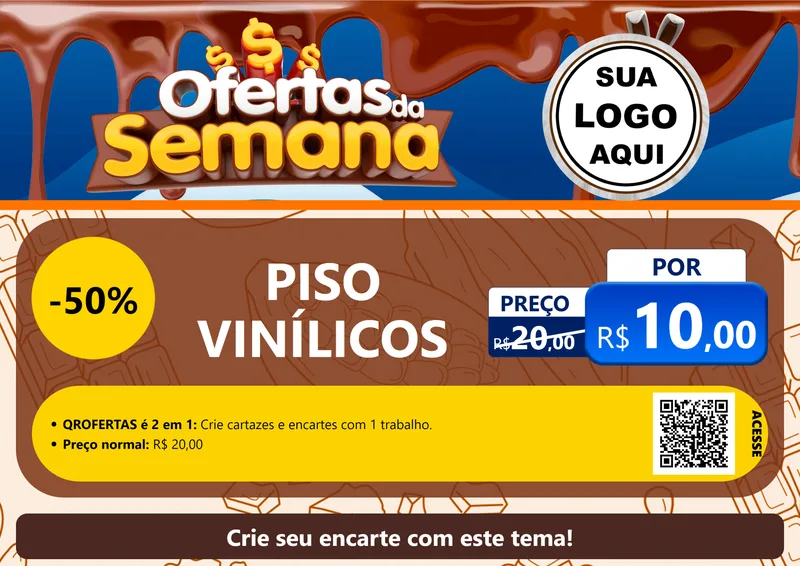 Modelo de Cartaz para Cartaz A4 Horizontal com o tema Ofertas da Semana - Páscoa para Material para Construção