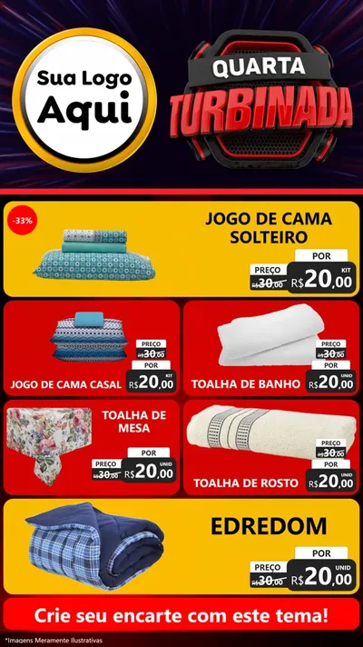 Modelo de TV para TV Vertical com o tema Quarta Turbinada para Cama, Mesa e Banho