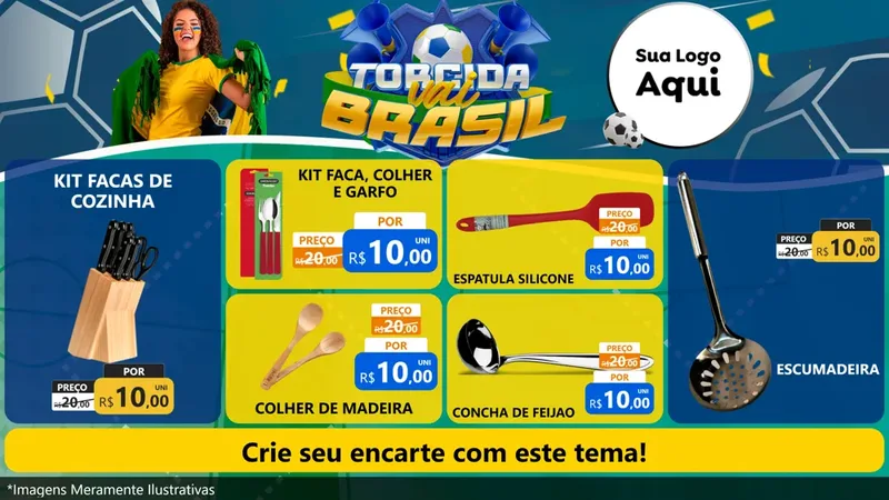 Modelo de TV para TV Horizontal com o tema Torcida Vai Brasil - Copa para Utilidades Domésticas