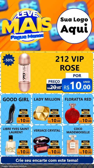 Modelo de Rede Social para Stories com o tema Leve Mais, Pague Menos para Perfumes