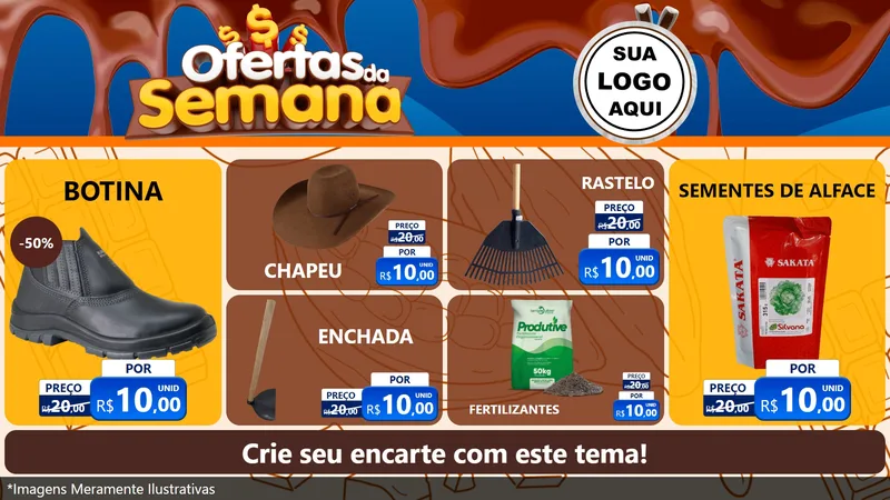 Modelo de TV para TV Horizontal com o tema Ofertas da Semana - Páscoa para Agropecuária