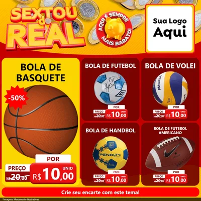 Modelo de Rede Social para Feed Facebook com o tema Sextou do Real para Artigos Esportivos
