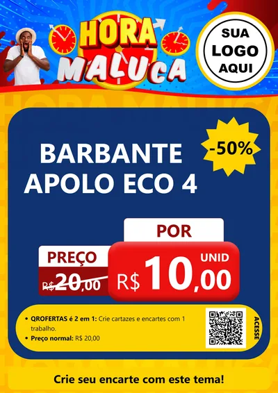 Modelo de Cartaz para Cartaz A4 Vertical com o tema Hora Maluca para Armarinho e Aviamentos
